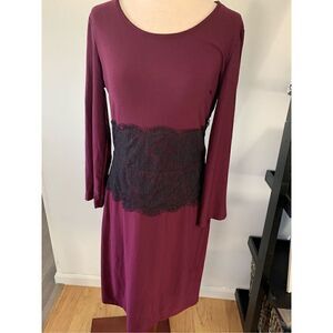 Size small burgundy dress with lace